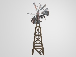 old farm broken windmill 3D Model