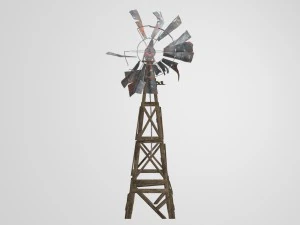 old farm broken windmill 3D Model
