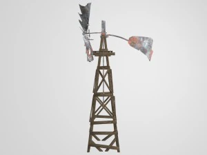 old farm broken windmill 3D Model