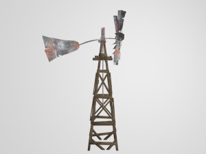 old farm broken windmill 3D Model