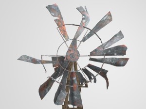 old farm broken windmill 3D Model
