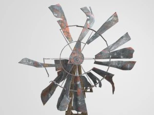 old farm broken windmill 3D Model