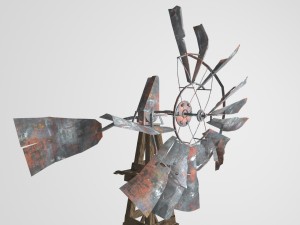 old farm broken windmill 3D Model