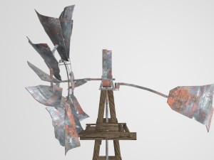 old farm broken windmill 3D Model