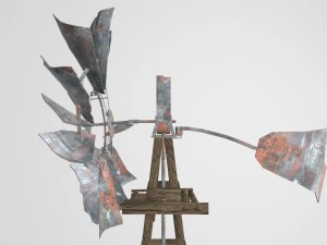 old farm broken windmill 3D Model
