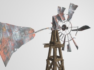 old farm broken windmill 3D Model