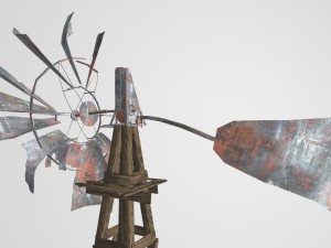 old farm broken windmill 3D Model
