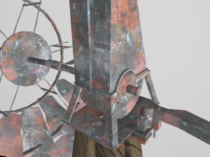 old farm broken windmill 3D Model