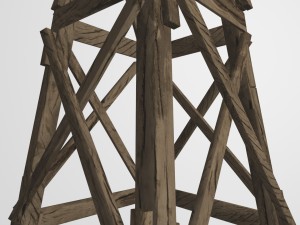 old farm broken windmill 3D Model