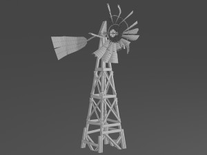 old farm broken windmill 3D Model