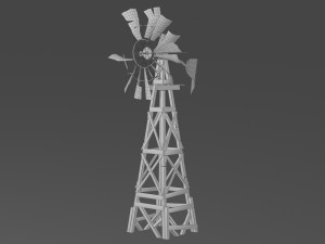 old farm broken windmill 3D Model