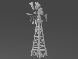 old farm broken windmill 3D Model