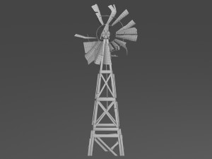 old farm broken windmill 3D Model