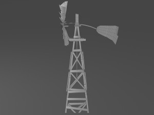 old farm broken windmill 3D Model