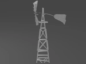 old farm broken windmill 3D Model