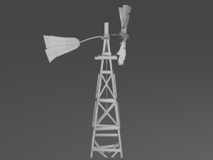 old farm broken windmill 3D Model