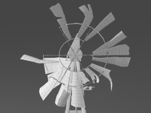 old farm broken windmill 3D Model