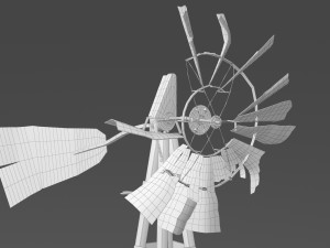 old farm broken windmill 3D Model