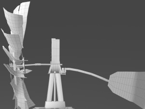 old farm broken windmill 3D Model