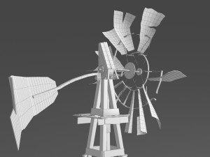 old farm broken windmill 3D Model