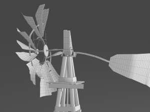old farm broken windmill 3D Model