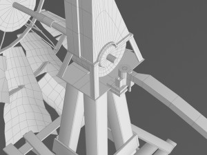 old farm broken windmill 3D Model