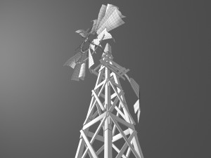 old farm broken windmill 3D Model