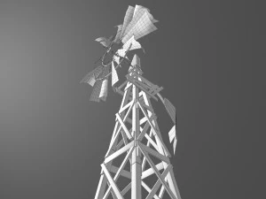 old farm broken windmill 3D Model