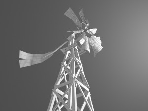 old farm broken windmill 3D Model