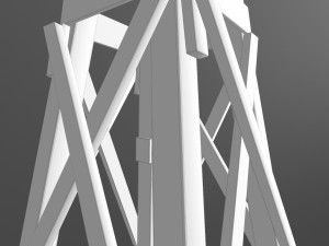 old farm broken windmill 3D Model