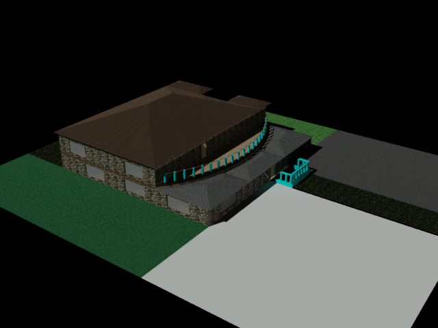 one storey modern residential house 3D Model .c4d .max .obj .3ds .fbx .stl .blend 