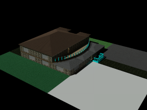 one storey modern residential house 3D Model
