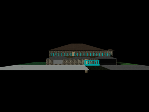 one storey modern residential house 3D Model