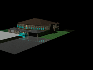 one storey modern residential house 3D Model