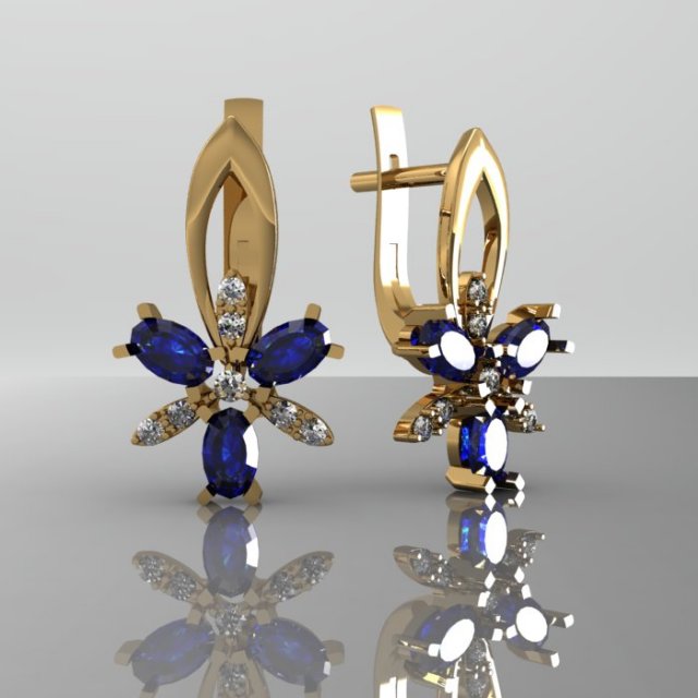 earrings 3D Модель .c4d .max .obj .3ds .fbx .stl .blend 