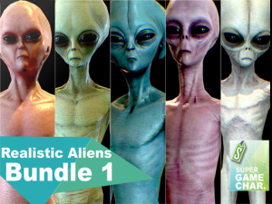 realistic aliens bundle 1 3D Model