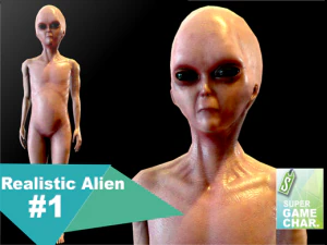 реалістичний інопланетянин 1 3D Модель