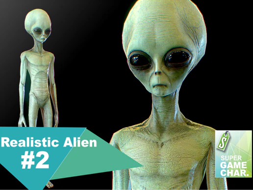 alien&iacute;gena realista 2 Modelo 3D .c4d .max .obj .3ds .fbx .stl .blend 