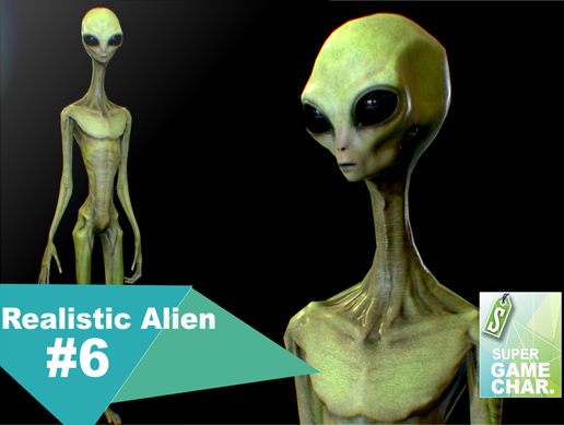 realistic alien 6 Modello 3D .c4d .max .obj .3ds .fbx .stl .blend 