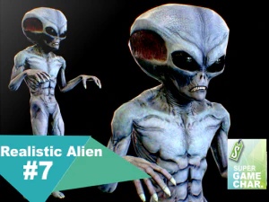 extraterrestre r&eacute;aliste 7 Modèle 3D