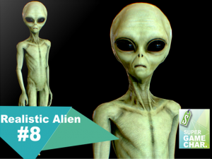 realistic alien 8 Modello 3D