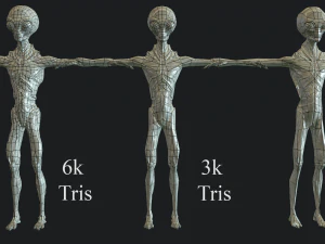 realistischer Au&szlig;erirdischer 9 3D Modell