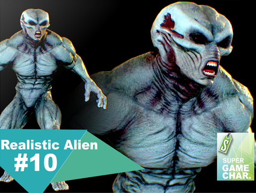 realistic alien 10 3D Model .c4d .max .obj .3ds .fbx .stl .blend 