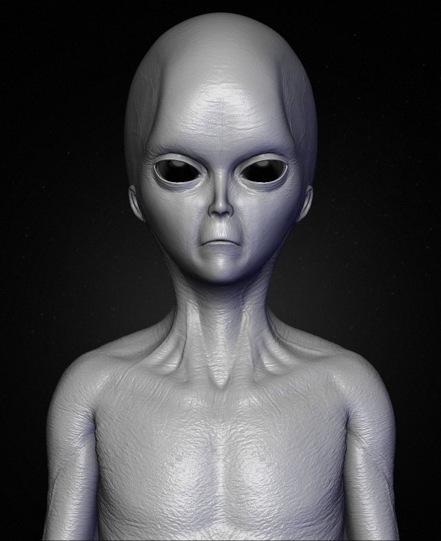 realistic alien 1 sculpt 3D Model .c4d .max .obj .3ds .fbx .stl .blend 