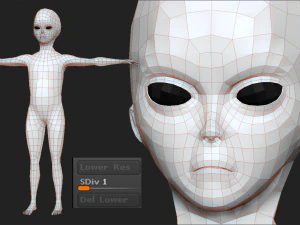 escultura de alien&iacute;gena 1 realista Modelo 3D