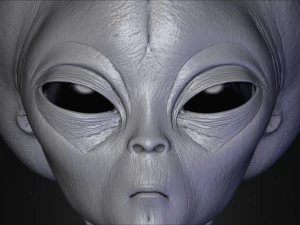 escultura realista de alien&iacute;gena 3 Modelo 3D