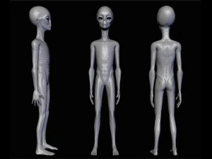 realistische Alien 4-Skulptur 3D Modell