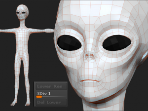 realistic alien 4 sculpt 3D Model