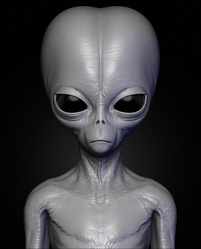 realistic alien 5 sculpt 3D Model .c4d .max .obj .3ds .fbx .stl .blend 