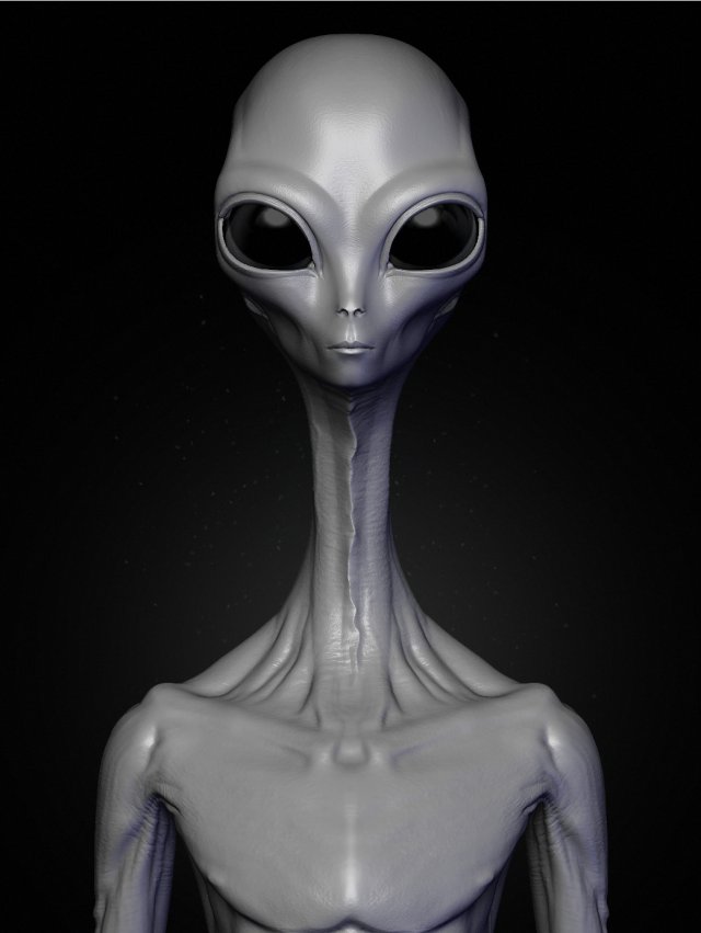 realistic alien 6 sculpt Model 3D .c4d .max .obj .3ds .fbx .stl .blend 